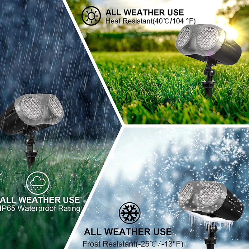 Christmas LED Disco Lights Snowflake Projection Lamp Outdoor Dynamic Binocular Snowstorm Light Decor For Home Holiday Party