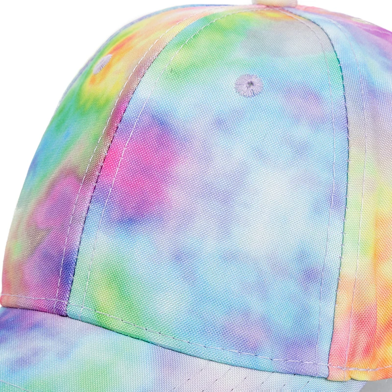 New Fashion Women Tie Dye Cap Multicolor Irregular Print Baseball Cap Female Outdoor Streetwear Summer Caps Hats