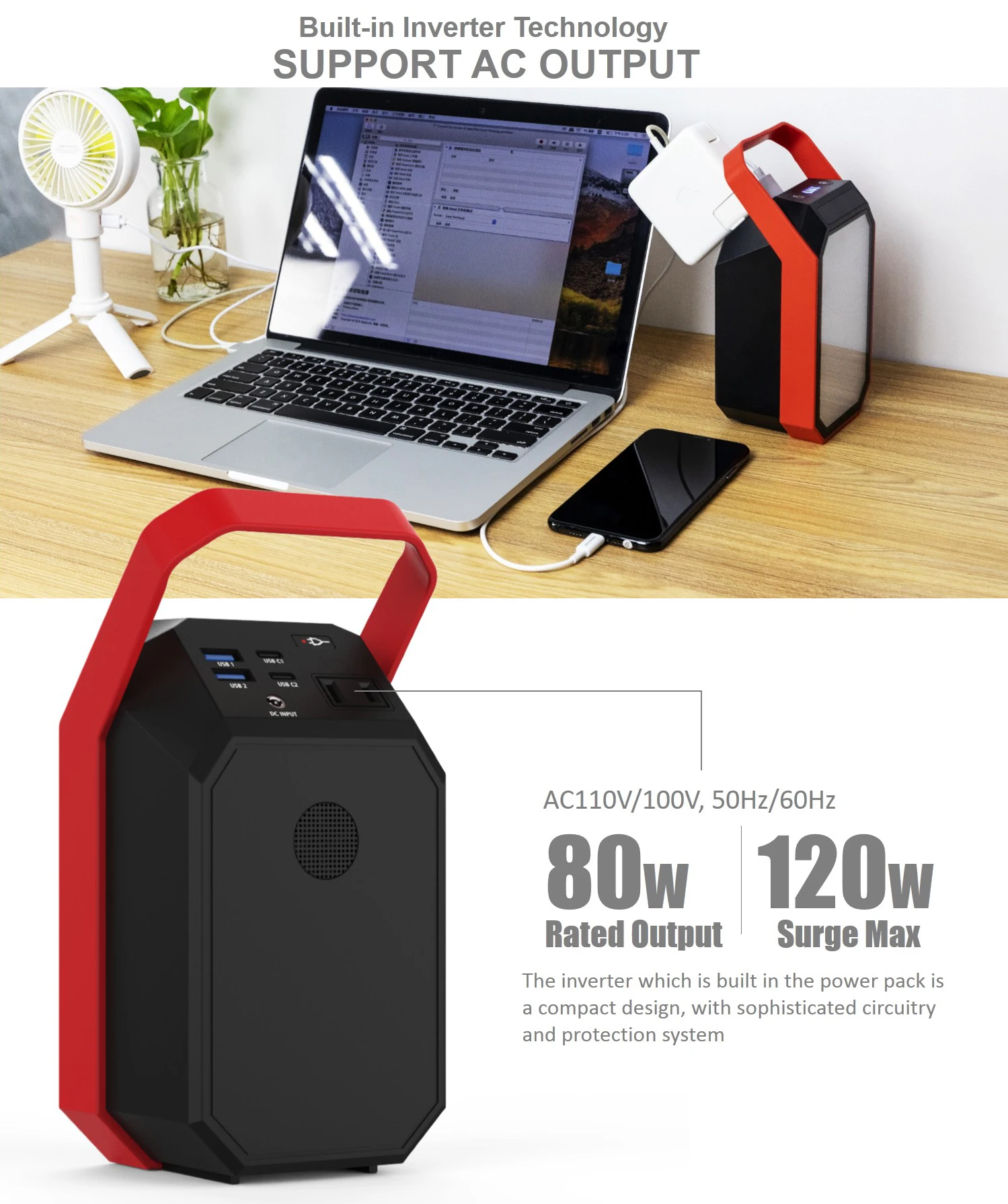 83Wh 22500mAh 120W Outdoor Fast Charging Power Bank Battery Bank Portable Power Bank With Big Led Light Panel