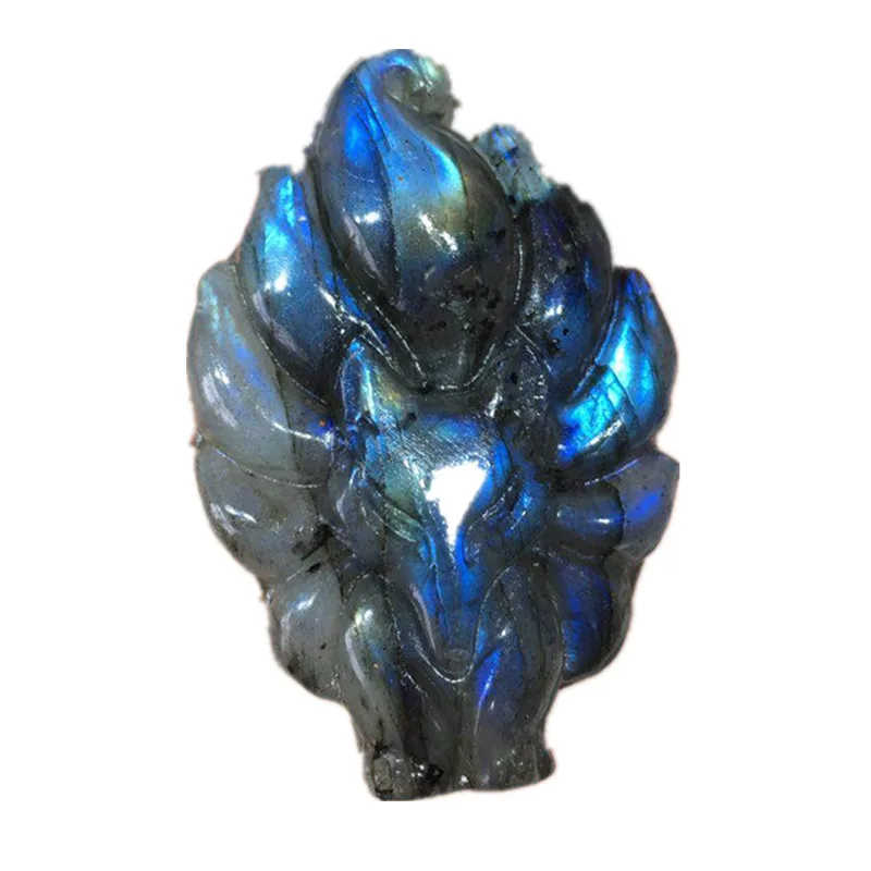 

Labradorite Indian Statue Hand Carved Gemstone Natural Folk Crafts For Gifts