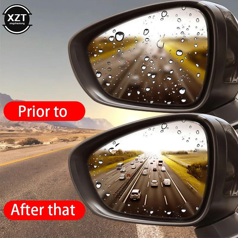 2Pcs Car Rear Mirror Protective Film Anti Fog Window Clear Rainproof Rear View Mirror Protective Soft Film Auto Accessories