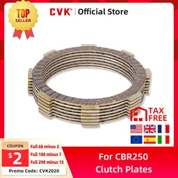 CVK A Set 6 pcs Motorcycle Clutch Disc Friction Plate Engine Clutch Plates For Honda CBR250 MC17 MC19 NC14 MC22 CBR250RR