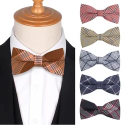 Gravata borboleta de algodão xadrez para homem feminino ternos casuais gravata borboleta smoking ajustável meninas meninos laços para festa de casamento bowties cravat