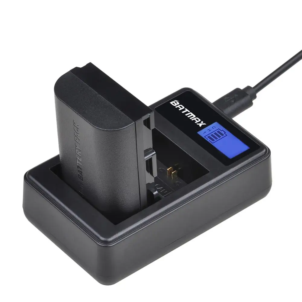 LP-E6 5DS Mark II 5D Mark III 6D 7D 80D 90D 용 배터리 + LCD 듀얼 USB 충전기