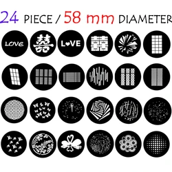24 PS 58mm GOBO Insert Background Direct Light Effect Hollowed Card match Godox Flash Photographic partially covered Shadow Mask