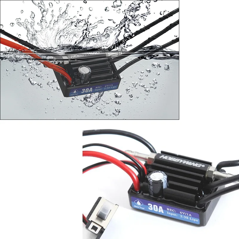 Hobbywing Waterproof SeaKing 30A V3 ESC Brushless ESC RC motor ESC 6V / 1A BEC untuk RC Boat Electronic speed controller