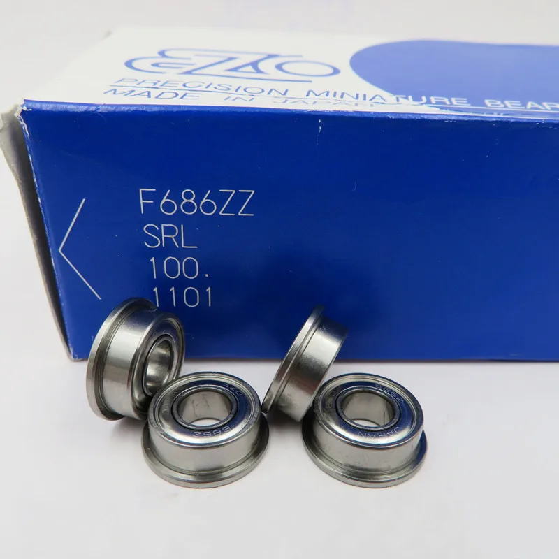 10 Stück JAPAN EZO Flansch-Kugellager F684ZZ LF-940ZZ 4x9x4 F685ZZ LF-1150ZZ 5x11x5 F686ZZ RF-1360ZZ 6x13x5 mm Miniaturlager – Detail 3
