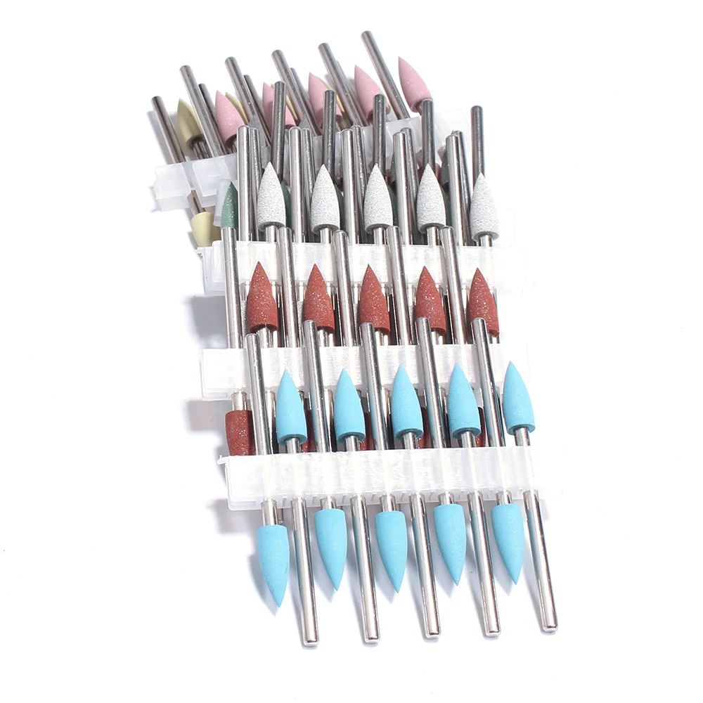 6/10pcs Rubber Silicon Nail Drill Milling Cutter For Manicure Flexible Polishing Electric Rotary Nail Files Art Accessory