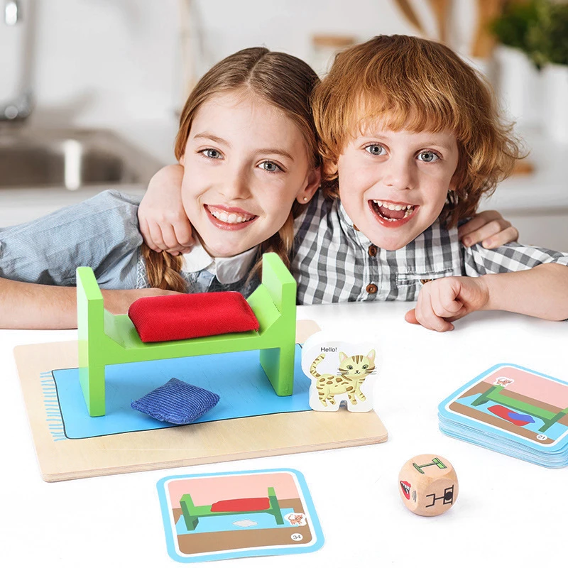 Kid Shape Matching Jigsaw Toy Memory Training Space Imagination Training Board Montessori Learning Match Bricks Sensory Toy Gift