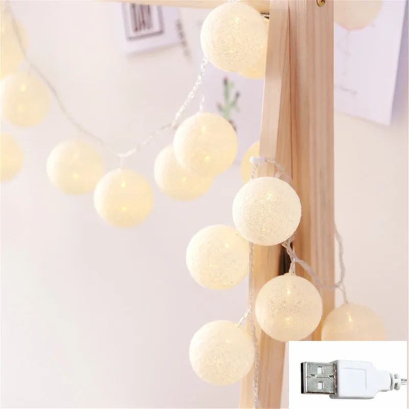 10/20/30 LEDs Lichtslingers Katoenen Draad Ballen Woondecoratie Lamp voor Party Bruiloft Kleur Licht string Kerstversiering