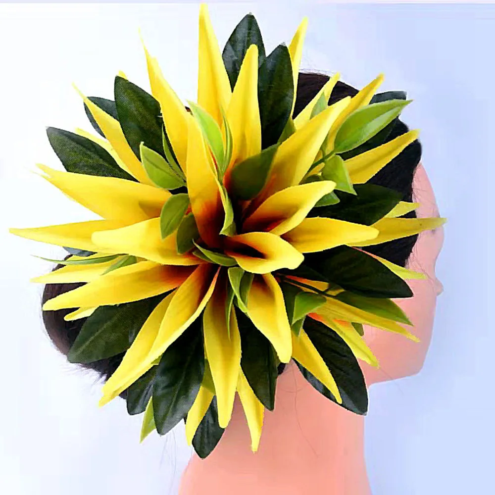

Free shipping 50 pcs/lot HC00016 Artificial Silk Bird Of Paradise Leaves Hair Clip Headwear Accessories Hawaii Flower Hairpins