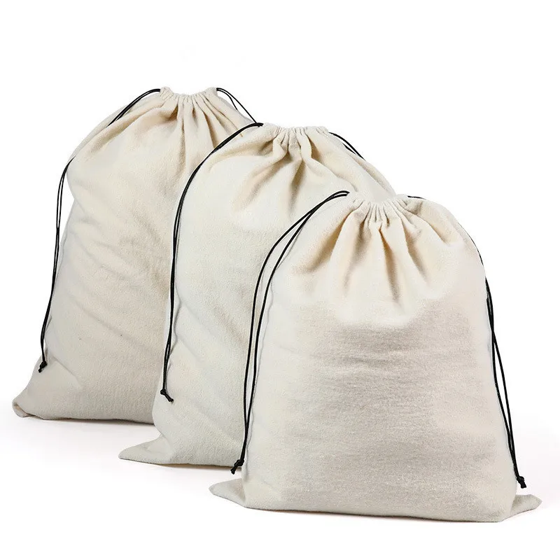 White Bag Dust Pocket Storage Drawstring bag Anti-dust Bag Environmental Clothing Shoes storage bag Flannel Brown Large