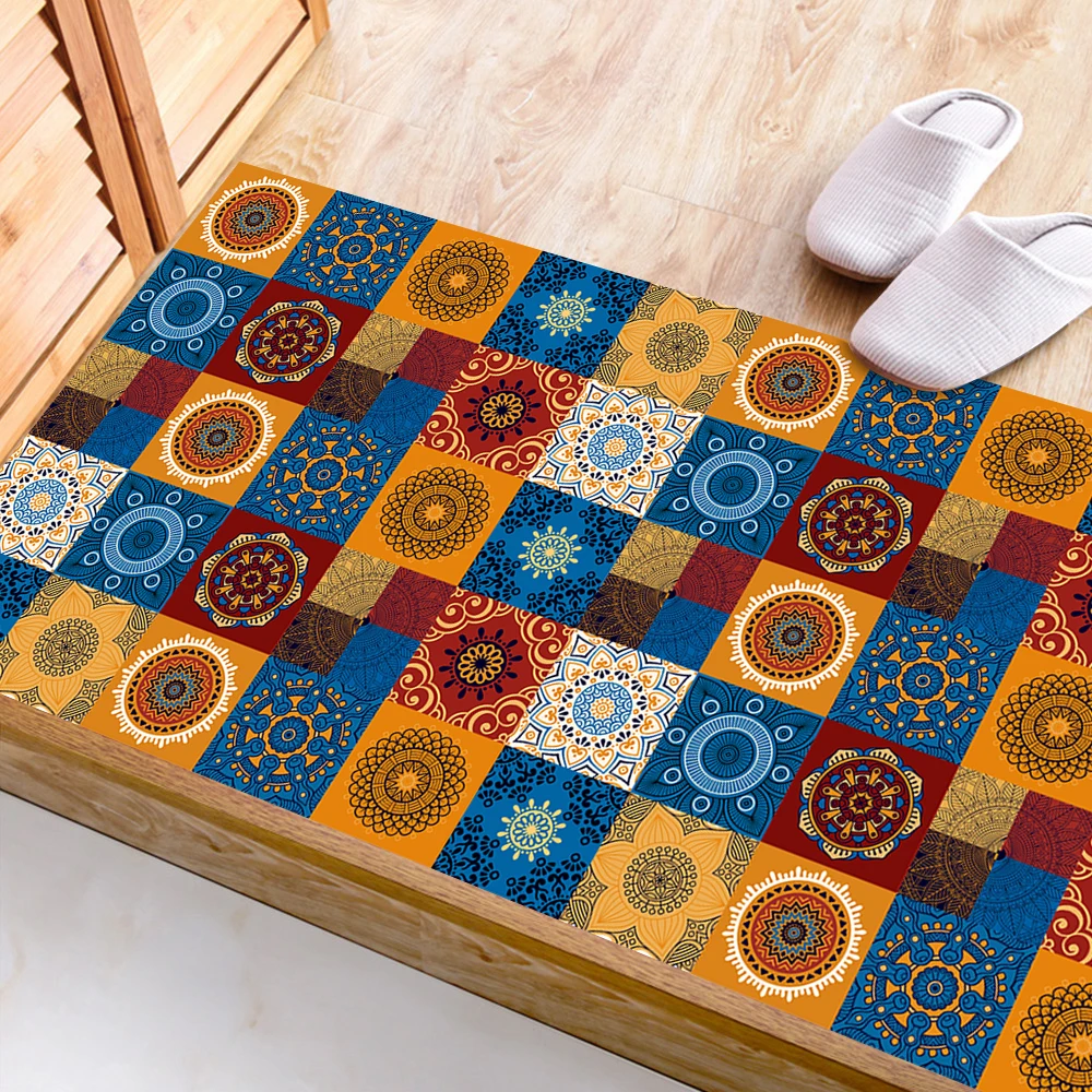 Traumblauer Wandaufkleber im Mandala-Stil mit mattierter Oberfläche, rutschfeste Fliesen-Dekorationsfolie für Fliesen/Boden in Küche, Badezimmer, Kunstwandbild – Detail 40