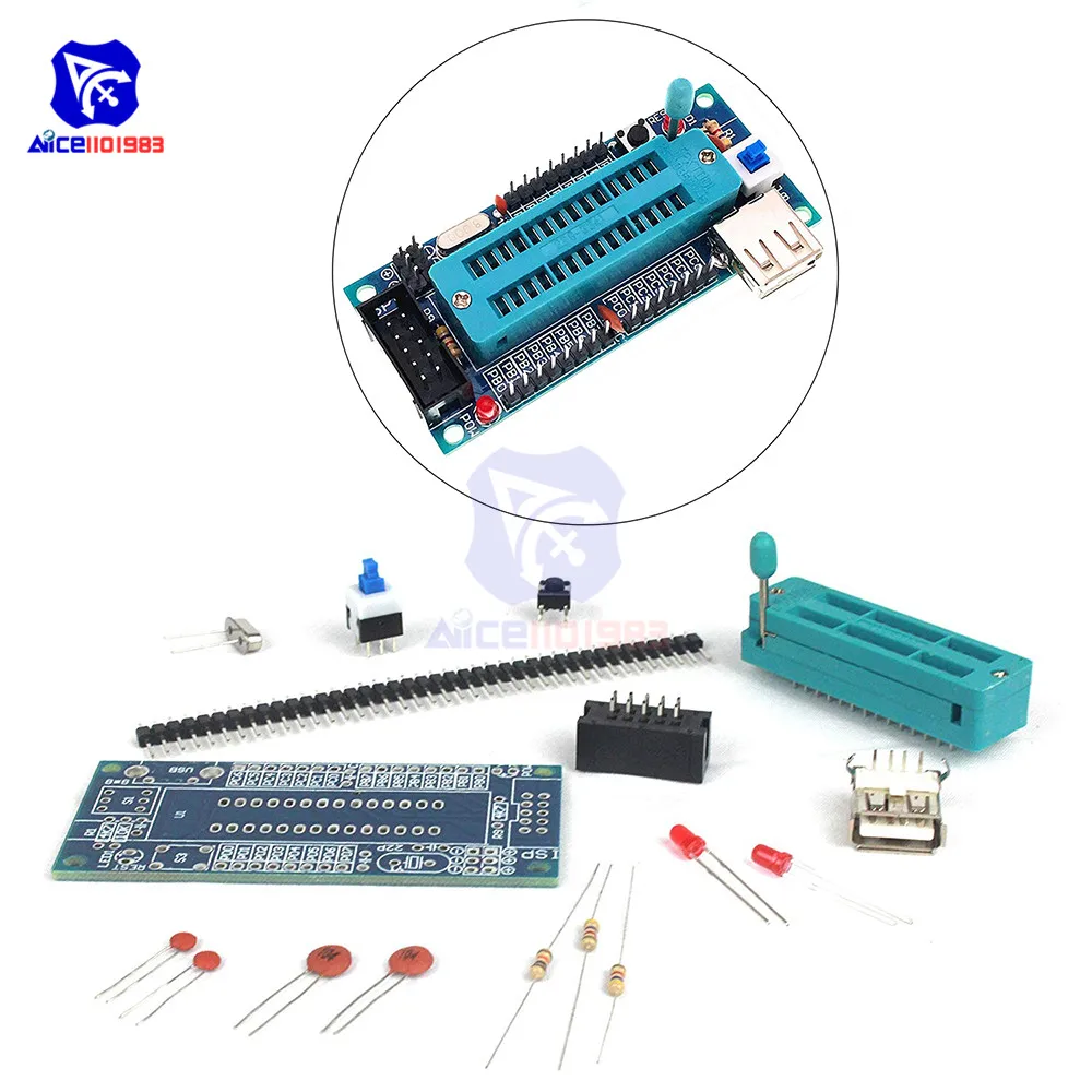 diymore ATMEGA8 ATmega48 AVR Mini System Development Board Miniature Mini Electronic Suite Parts without Chip DIY Kit