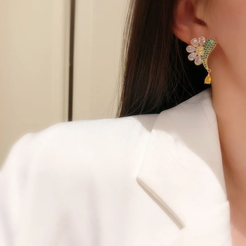Stud Drop Earrings For Women 925 Silver Needles Water Drop Flower Luxury Top Quality Accessory Gift Fine Jewelry Drop shipping 2