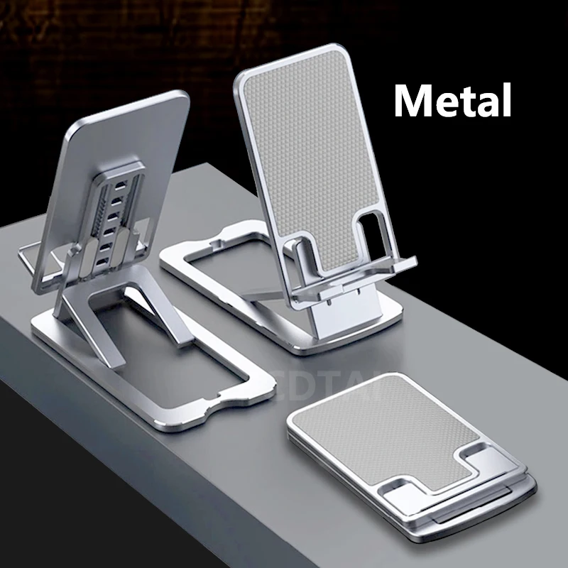 New Portable Desktop Live Lazy Ultra-thin Mini Aluminum Alloy Mobile Phone Holder Foldable Adjustable Tablet Bracket Base Mobile