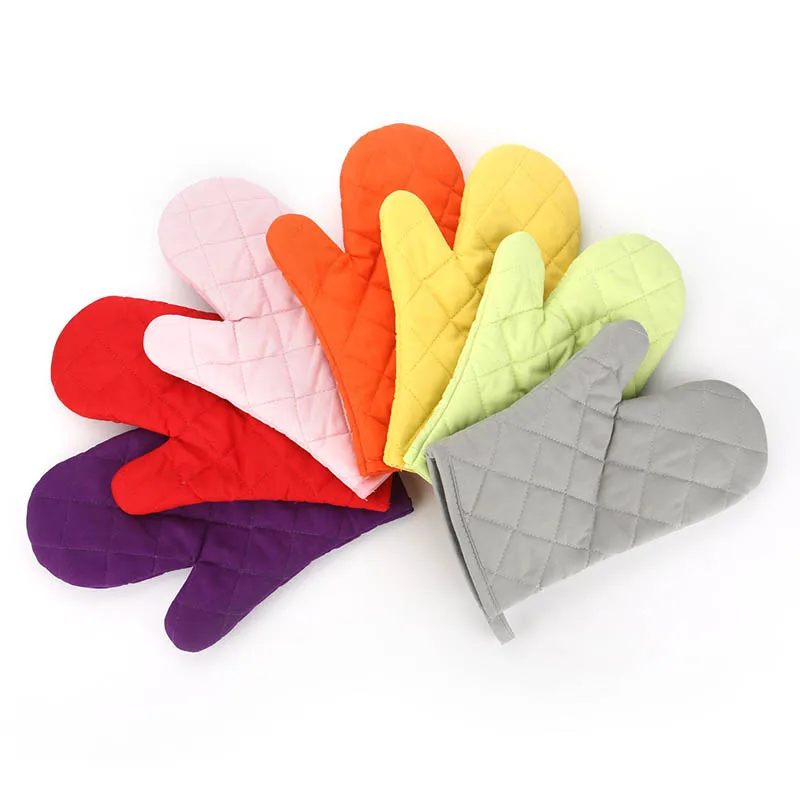 1Pcs Non-slip  Microwave Oven Glove Insulated Kitchen Tool Baking Gloves Cotton Heat Resistant Mitten  Accessories