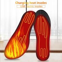 1 Set EVA Heated Insoles USB Charging Cuttable Unisex Large Heating Area Electric Insoles for Daily Life