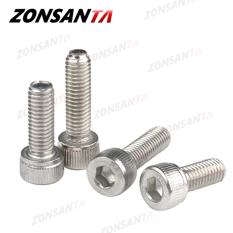 ZONSANTA Innensechskantschraube mit Innensechskant M1,4 M1,6 M2 M2,5 M3 M4 M5 M6 M8 304 Edelstahl DIN912 Innensechskantschraube – Detail 4