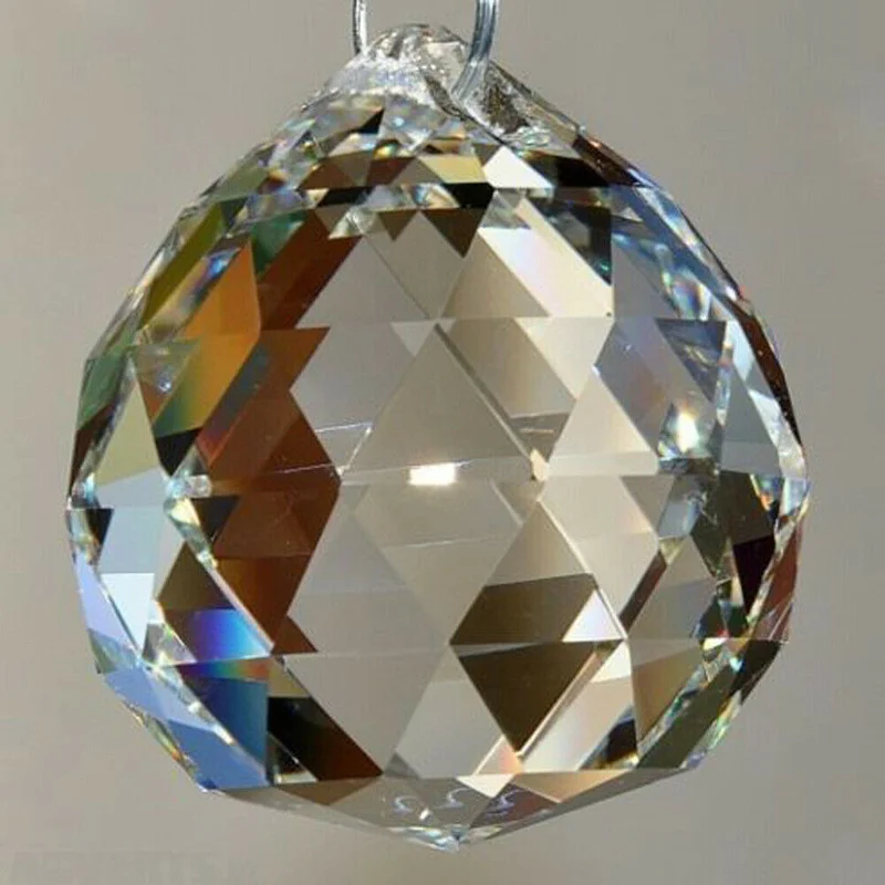 20mm 30mm Clear Crystal Lighting Ball Feng Shui Lamp Ball Prism Rainbow Sun Catcher Home Wedding Party Decoration Decor DIY