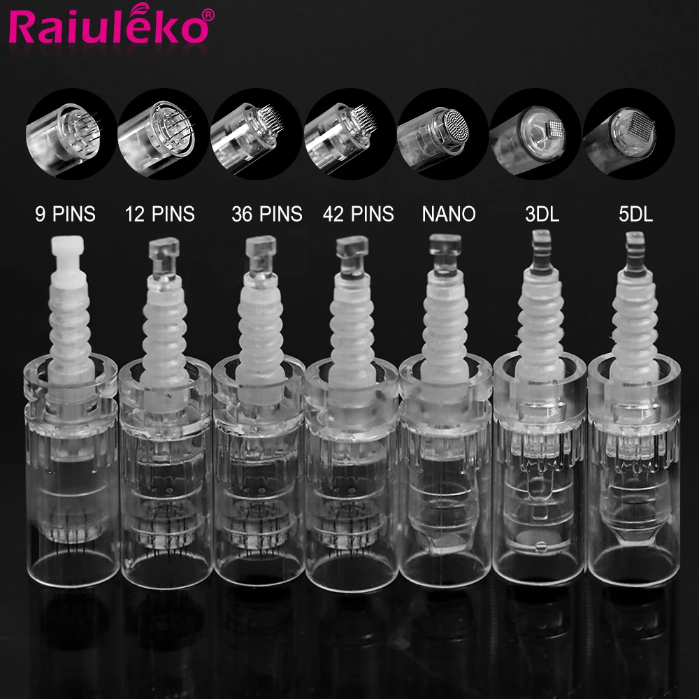 5pcs Needle Cartridge for Ultima A6 Dr.imp Pen Nano/9 Pin/12 Pin/36 Pin/42 Pin Micro Needle Replacement Dermapen Bayonet Screw