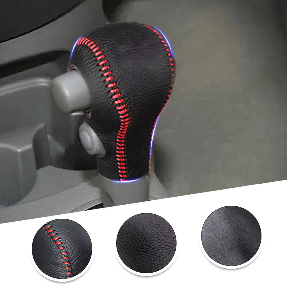 Muchkey Leather Gear Stick Covers  For Nissan Sunny 2011-2018 MARCH 2010 2011 2012 2013 2014 2015 Non-slip Automatic Shifter