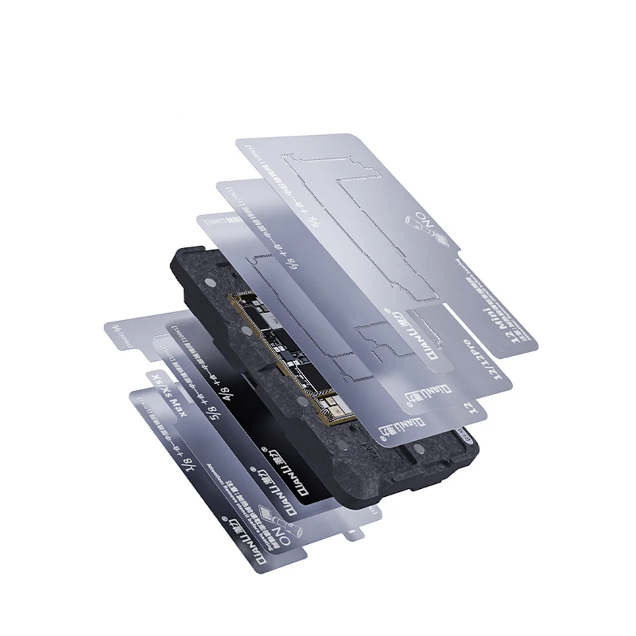 QIANLI 10 IN 1 Magnetic 3D BGA Tin Planting Platform For iPhone X-12 Pro MAX Motherboard Middle Frame Reballing Stencil Template