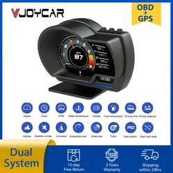 Vjoycar V60 Dual System Head Up Display OBD2 HUD GPS Digital Speedometer X1 OBD2 Meter Gauge  Oil / Coolant Temp. Turbo Boost