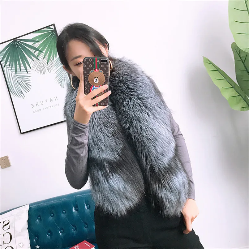 women's fur scarves real silver fox fur shawl scarf wedding dress accessories genuine red fox fur wraps S78