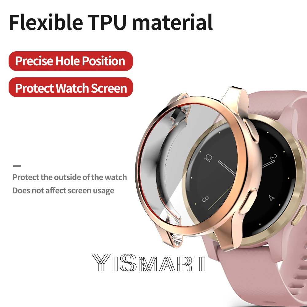 Capa protetora para vivoactive 2 2s, proteção de tela cheia e macia para relógio garmin vivoactive 4