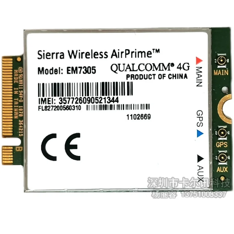 Mạng 4G Module Cho Sierra Không Dây EM7305 M.2 NGFF 4G 100M LTE WWAN DW5809e K2w44 Cho dell E7450 E5550 E 5550 5450 7250