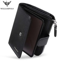 2020 new leather men's wallet multi function zipper card bag fashion business credit card photo clip driver's license Wallet