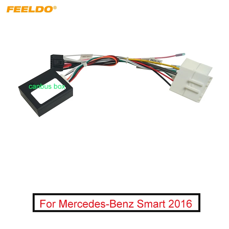 

FEELDO Car 16pin Audio Wiring Harness With Canbus Box For Mercedes-Benz Smart 2016 Aftermarket Stereo Installation Wire Adapter