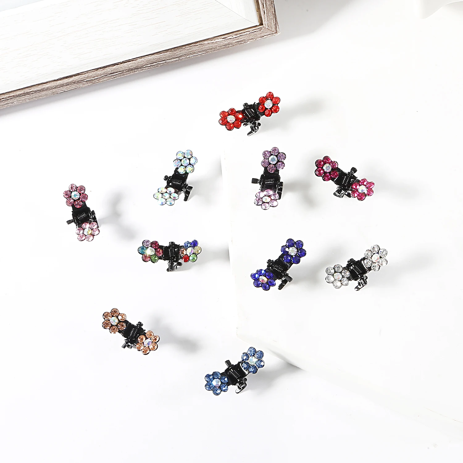 New Fashion Crystal Rhinestone Flower Hair Claw Hairpins Styling Accessories Ornaments Hair Clips Hairgrip for Kids Girls