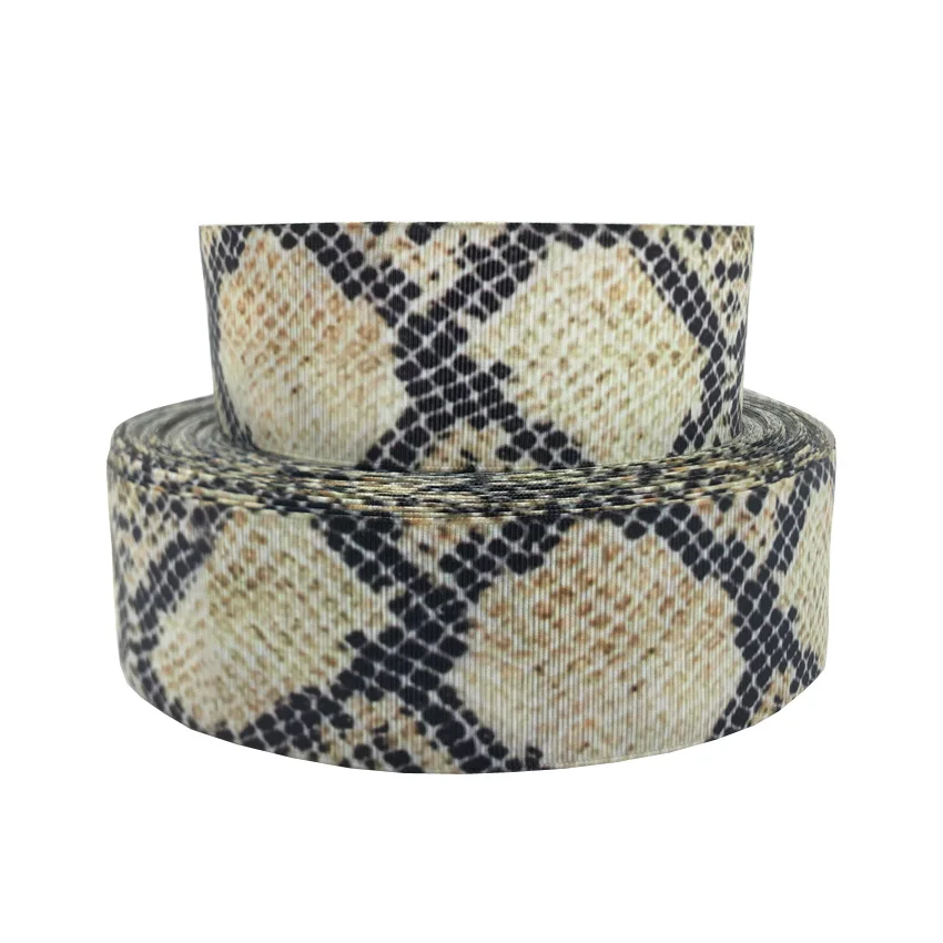 50mm 5 Yards Snake Skin Printed Grosgrain Ribbon Wedding Party Decorative Ribbons DIY Hair Bows Handmade Accessories