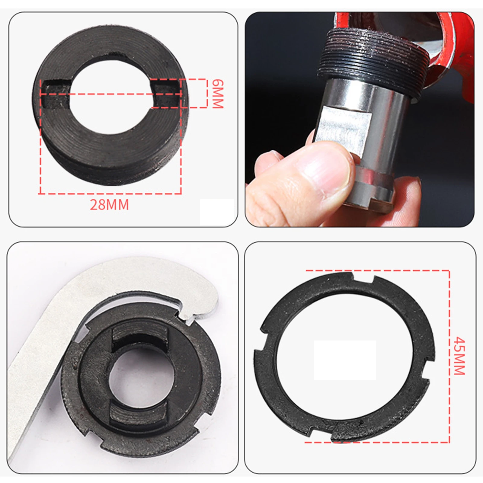 Bike Crank Extractor Arm Remover and Bottom Bracket Remover Lock Ring Repair Tool  Steel Spanner Wrench Tool Bicycle Repair Tool