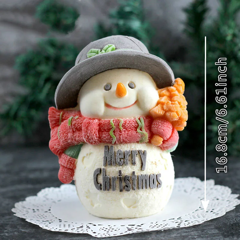 Christmas Snowman Silicone Molds 3D Big Size Mousse Baking Mold For Cake Decorating Tool Candle Plaster Handmade Craft  Mould