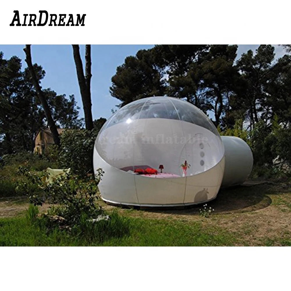 3/4/5Meter Dia Transparante Opblaasbare Privacy Bubble Tent, Pvc Clear Air Dome Huis, iglo Camping Gazon Tent Met 1 Kamer 1 Tunnel