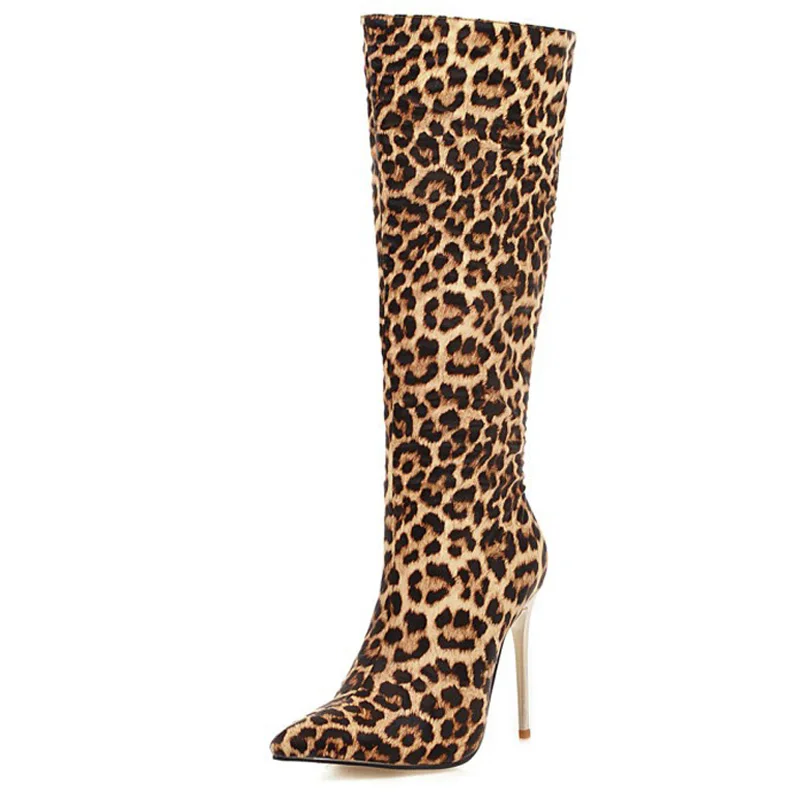 Schlangenleder Leopard Lange Stiefel Sexy Schuhe Frau High Heels Herbst Winter Kniehohe Stiefel Leder Cowboy Frauen Schuhe Benutzerdefinierte WSH3461