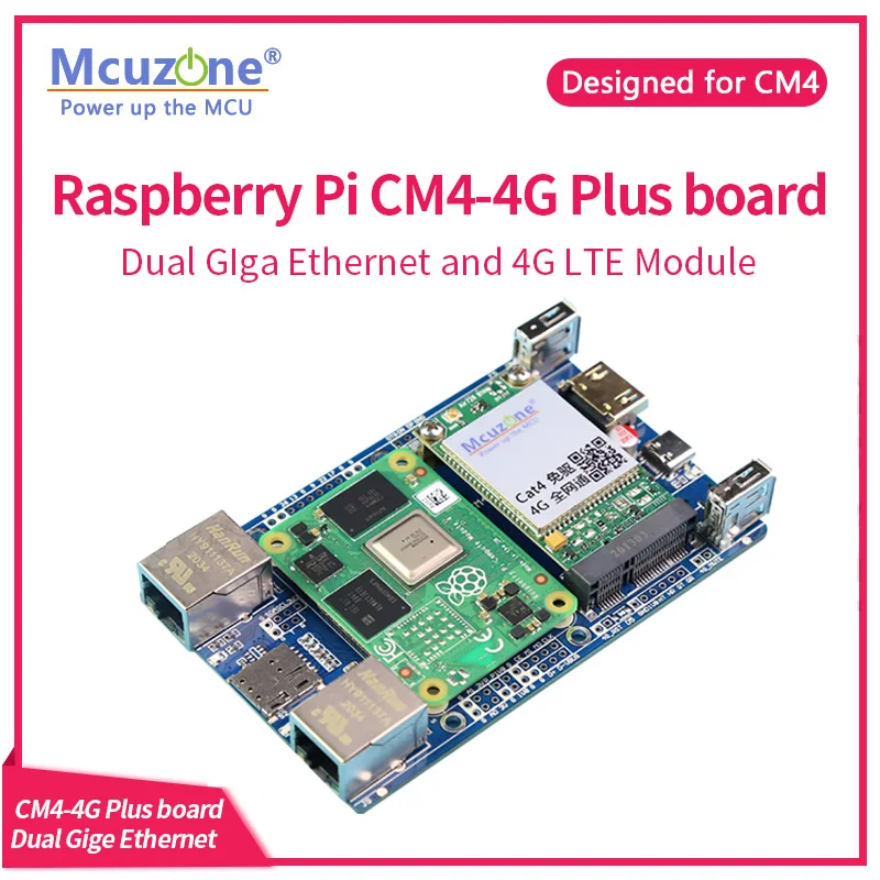 Raspberry Pi CM4-4G puls board  Dual Giga Ethernet and 4G LTE Module