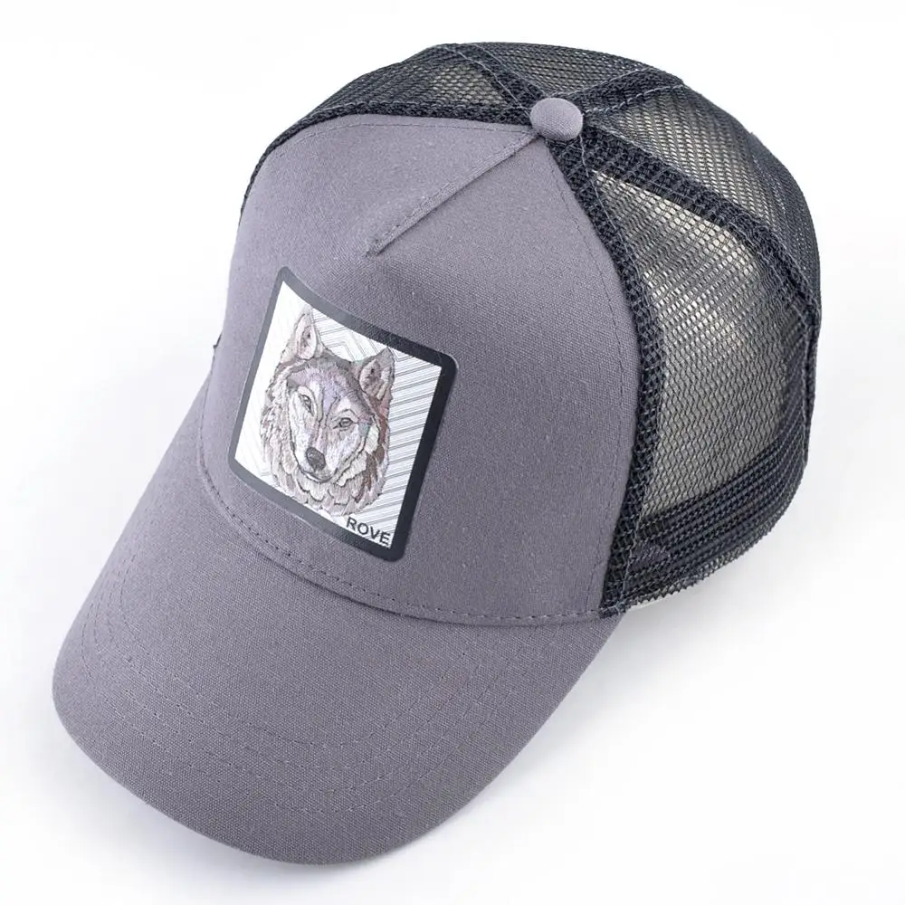 Fashion Baseball Cap With Wolf Patch Outdoor Breathable Mesh Visor Caps Men Snapback Hip Hop Baseball Hat For Women Visor Hats