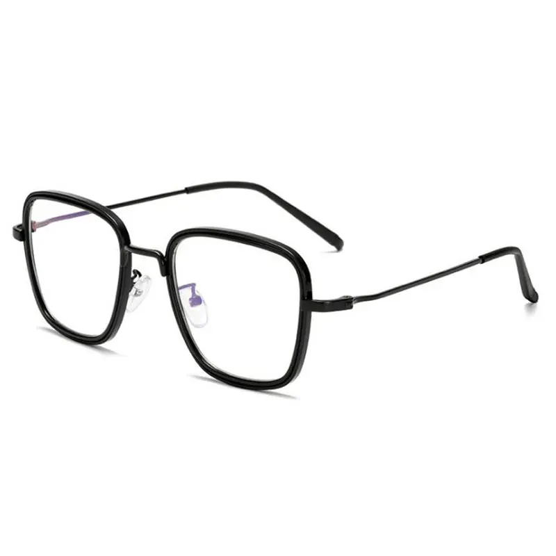 HOTOCHKI Trendy Unisex Anti-radiation Spectacles Eyeglass Vintage Style Women/Men Popular Round Metal Clear Lens Glasses Frame