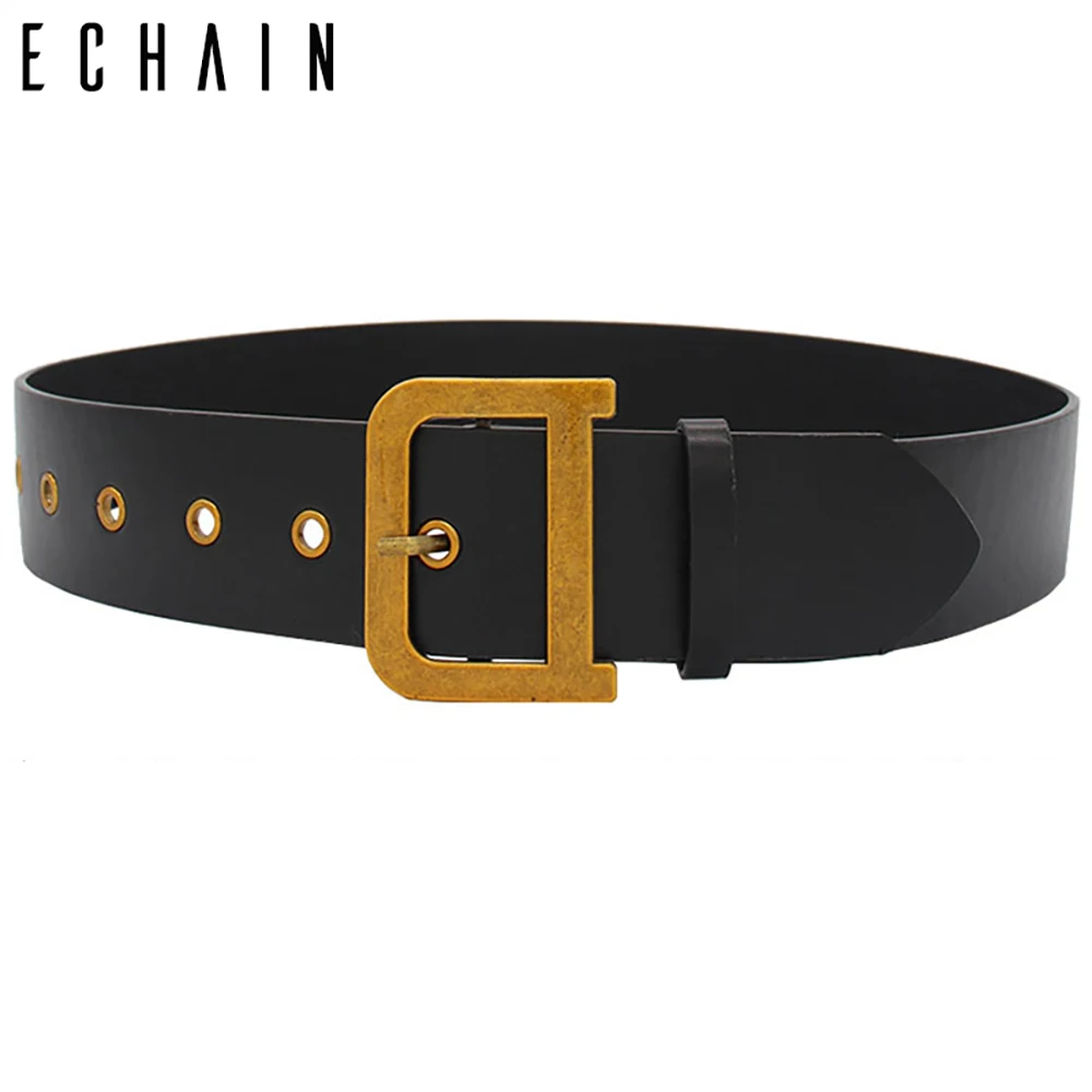 

Goth Vintage Luxury Designer Belts High Quality Women D Belt PU Leather D Buckle Strap for Jeans Dress Fashion