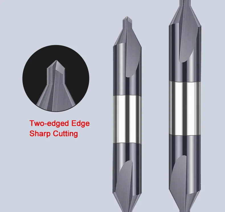 HRC58° Tungsten Steel Center Drills 60 Degree Carbide Spot Drill  0.4 0.5 1  2.0 2.5mm 6mm Double-head Metal Drill Bit CNC Tools