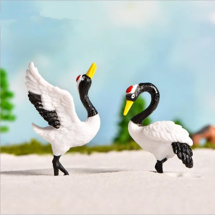 Simulation bird model toy red-crowned crane crafts simulation animal crane cognitive decoration toy