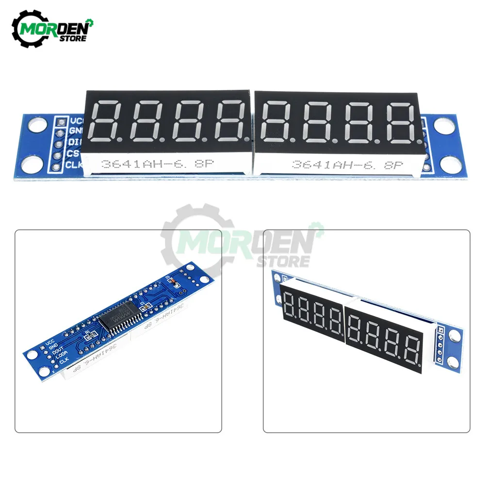 7-Segment MAX7219 LED Dot Matrix 8 Digit Digital Tube Display Control Module For Arduino 3.3V 5V Microcontroller Serial Driver