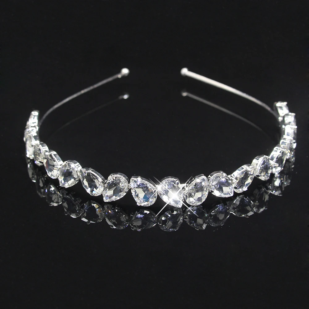 AINAMEISI Luxury Rhinestone Headband Water Drop Full Crystal Headwear Fashion Headband Bridal Crown Hair Accessories Jewelry