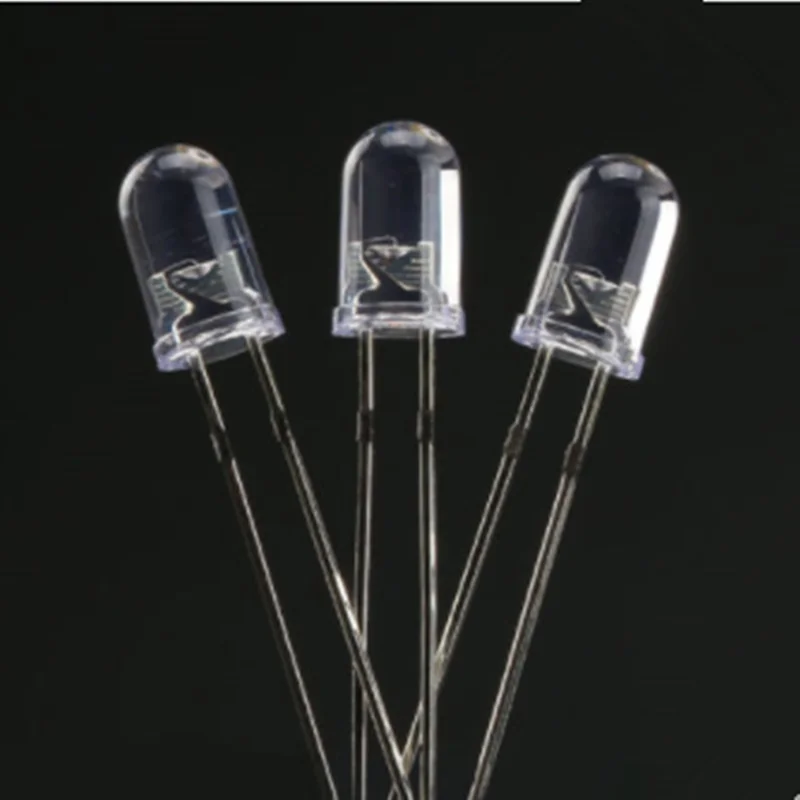 50PCS!!! 5MM red and blue double flashing light emitting diode red and blue double color self flashing LED short foot