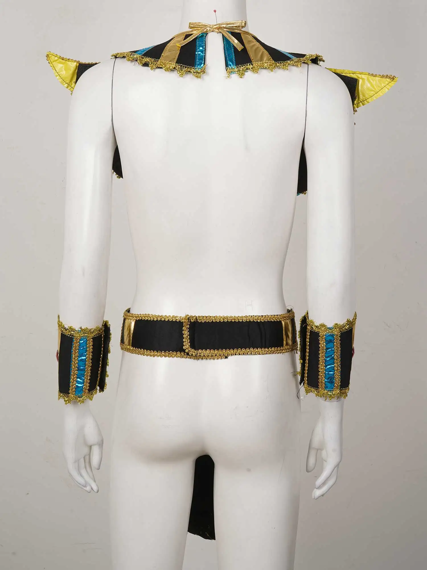 Accesorios de disfraz de faraón egipcio para hombres y mujeres, conjunto de gorro de caña y cuello de cinturón de reina Cleopatra, ropa de rey egipcio, Cosplay