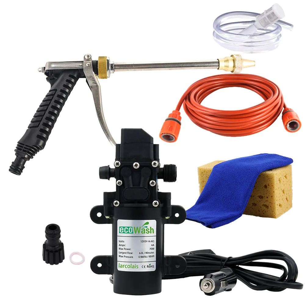 Car Washer 12V Gun Pump High Pressure Cleaner Car Care Portable Washing Machine Electric Cleaning Auto Device Self-priming Tool